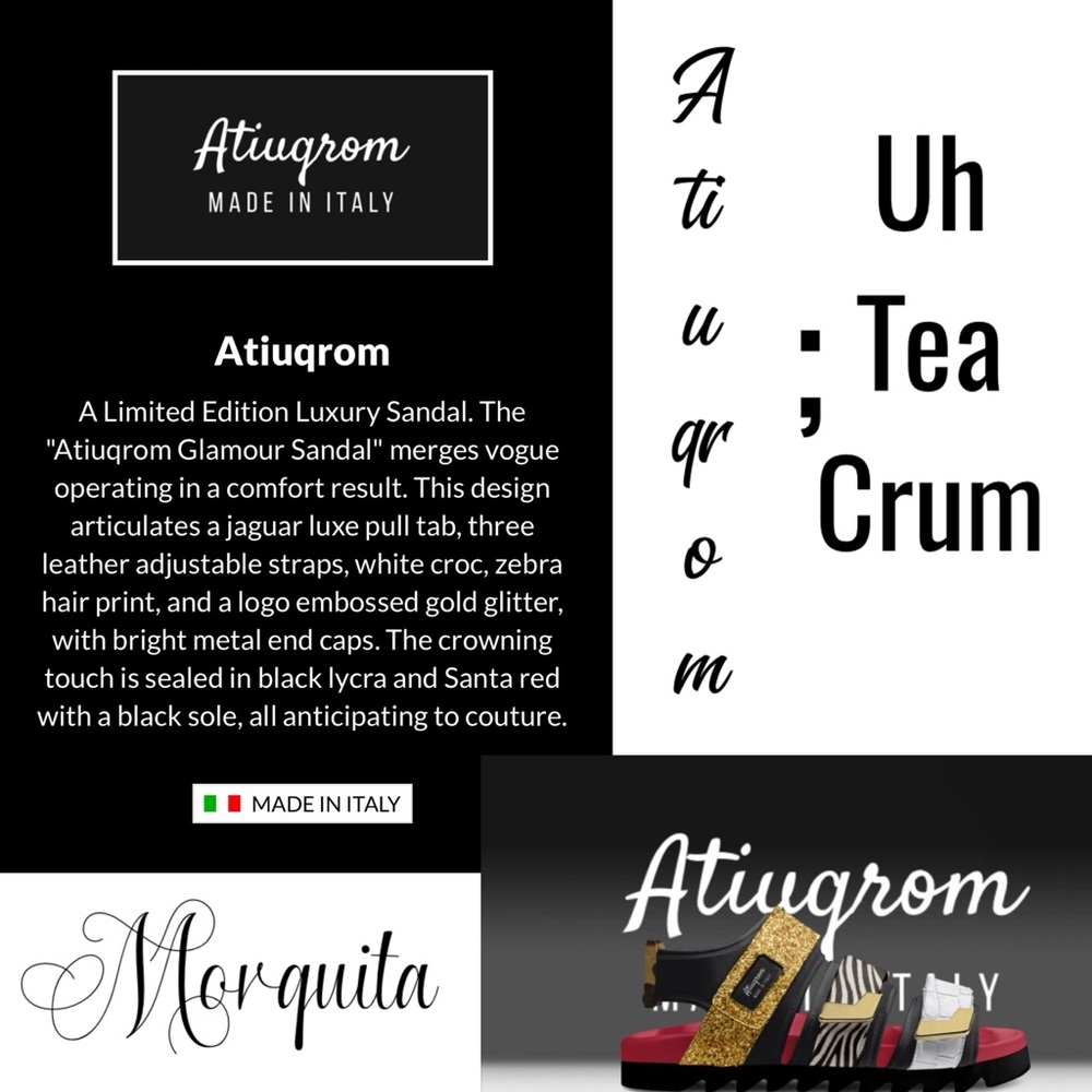 Atiuqrom Luxury Sandal with Gold and Black Accents